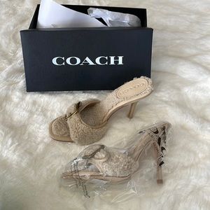 Shearling coach heels